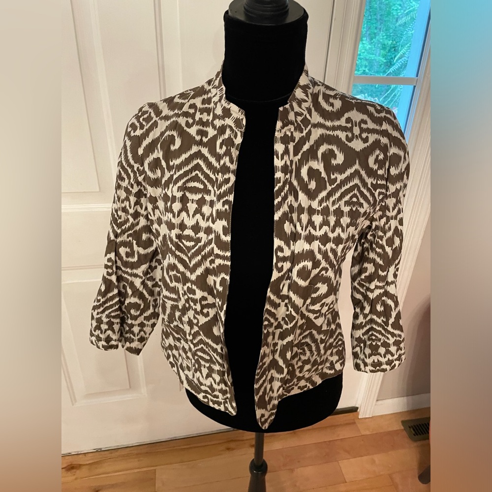 Chico’s Brown and Cream Jacket Size S